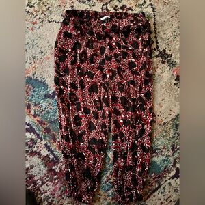 Eloquii Red and Black Leopard Print Pants